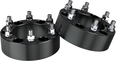 6x5.5 Wheel Spacers 6x139.7mm, 6 Lugs, M14 x 1.5" Studs, 2" Thickness, 108mm Hub Bore Compatible with Escalade Chevy Silverado 1500 Tahoe Avalanche Suburban GMC Sierra 1500 4PCS(Black) in Saudi Arabia