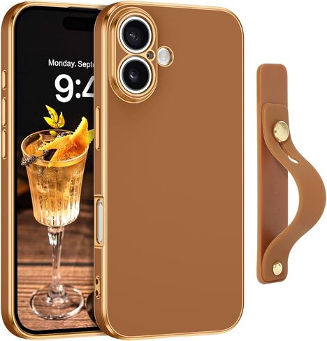 جراب VENINGO iPhone 16، جراب هاتف iPhone 16، مصنوع من مادة TPU الناعمة ذات المقاس النحيف مع مسند معصم قابل للتعديل ومقاوم للخدش وغير قابل للانزلاق وغطاء واقٍ مقاوم للصدمات لهاتف Apple iPhone 16 6.1 بوصة 2024، أخضر ماتشا in Kuwait
