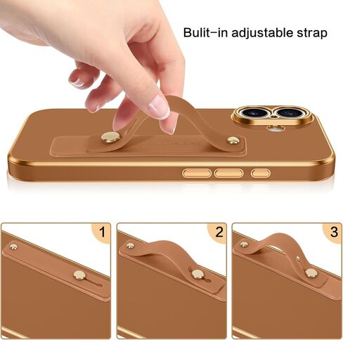 جراب VENINGO iPhone 16، جراب هاتف iPhone 16، مصنوع من مادة TPU الناعمة ذات المقاس النحيف مع مسند معصم قابل للتعديل ومقاوم للخدش وغير قابل للانزلاق وغطاء واقٍ مقاوم للصدمات لهاتف Apple iPhone 16 6.1 بوصة 2024، أخضر ماتشا in Kuwait