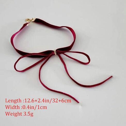 eartif Red Choker Black Bow Velvet Choker Necklace for Women Vintage Gothic Red Ribbon Chocker Collar Necklace Christmas Jewelry Halloween Vampire Accessories in Kuwait