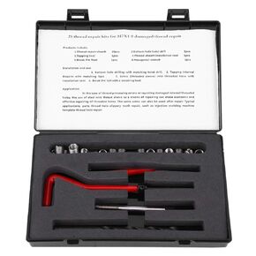 Jeanoko 25Pcs Thread Repair Kit M7 x 1 Thread Inserts Stainless Steel Twisted Drill Wrench Threaded Insert Tap Insertion Tool for Auto Parts