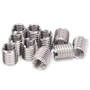 10Pcs Self Tapping Thread Inserts M8 x 1.25 Female and M10 x 1.5 Male Thread Extension Reduce Sleeve Conversion Kit for Aviation, Automobile, Electronic Communication