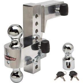 Aluma-Tow HD8 Adjustable Trailer Hitch Ball Mount, 8" Drop Ball Mount for 2.5" Receiver w/Two Locking Hitch Pens UT625810: Heavy-Duty, Sturdy Durable Construction, Tow 12,000 lbs, Easy Installation