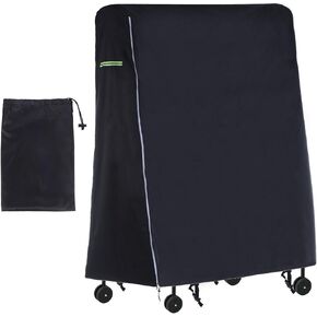 PATIKIL Folding Ping-Pong Table Cover, 65'' x 28'' x 73'' Table Tennis Cover 600D Oxford Waterproof Foldable Table Cover with Storage Bag & Zipper for Outdoor Indoor, Black