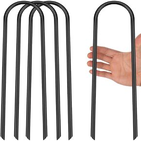 KeFanta Trampoline Anchors, Windproof Stainless Steel Trampoline Ground Stakes, Heavy Duty Trampoline Parts, Set of 4 Black