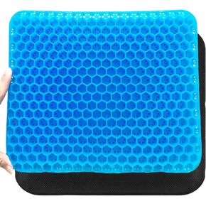 19.7＂ Gel Seat Cushion, Super Large & Thick Office Chair Cushion for Long Sitting - Back Hip Tailbone Pain Relief Cushion, Egg Seat Cushion Desk Chair Pads for Cars Wheelchair - Fits up to 550 lbs in Kuwait