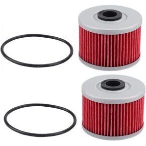 Tvent 112 HF112 Oil Filter w Cover O-Rings Replacement for KLX110 KLX140 KX450F CRF250L CRF250M CBR250R CBR300R CB300F XR650L XR250 XR400R (Pack of 2)
