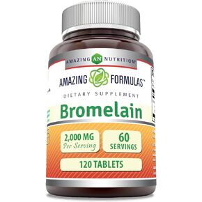 Amazing Formulas Bromelain Supplement | 2000 Mg Per Serving | 120 Tablets | Non-GMO | Gluten Free | Made in USA