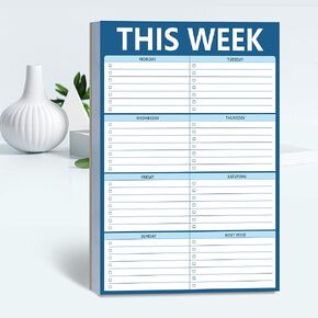 90 Sheets Weekly Planner, Magnetic Checklist Notepad with to Do Lists for Office or School, Grass Green