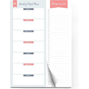 Clever Fox Magnetic Meal Planner – Weekly Meal Plan & Shopping List Pad, Meal Prep Planning Magnet Notebook for Fridge, Menu Notepad (Gray)