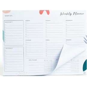 Nook Theory 8.5" x11" Weekly Task Planner Pad Tear Off - 52 Pages Undated To Do List Notepad, Full Year Productivity Planning Pad for Study and Work Desk (Play)