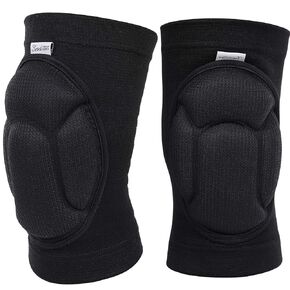 Soudittur Volleyball Knee Pads for Men Women, Thick Sponge Collision Avoidance Warm, Anti-Slip Knee Sleeve, for Football, Yoga, Dance, Work, Gardening(2PCS, Black)
