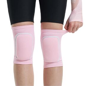 Men Women Protective Knee Pads, Anti-Slip Padded Sponge Knee Brace Knee Support for Football Volleyball Dance Skating Basketball Sports (Medium,Nude)