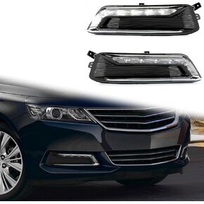 مجموعة مصابيح الضباب LED HECASA متوافقة مع استبدال شيفروليه إمبالا 2014-2020 لـ GM2562102 GM2563102 مع طقم تبديل الأسلاك بإطار ضوء الضباب زوج مصباح الضباب (عدسة شفافة + مبيت أسود) in Kuwait