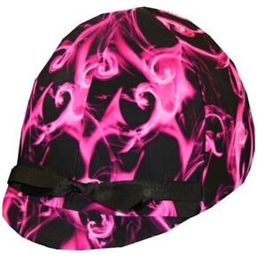 Equestrian Riding Helmet Cover - Hot Pink Swirl