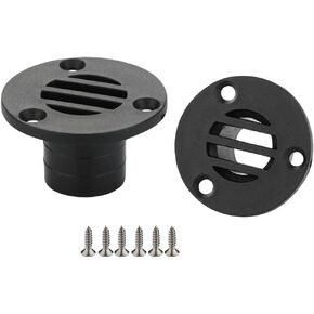 VTurboWay 2 Pcs Nylon 45 x 26mm Boat Floor Deck Drain Fit for Yacht Kayak Deck Drainage Supplies, Black, Free Mounting Screws