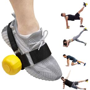Monkeyfeet Dumbbell Attachment - Foot Weights for Exercise, Tibialis Trainer, Leg Workouts - Adjustable Ankle Weights & Ankle Straps for Weight Lifting - Home Gym Equipment for Leg Extensions, Hamstring Curls - Shin Splint, Hip Flexors, and More - Dumbbel