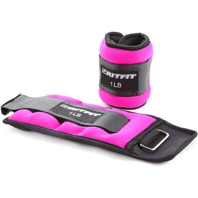 RitFit Ankle Wrist Weights (1 Pair) 1 1.5 2 3 4 5 LB Each with Fully Adjustable Strap for Arm, Hand & Leg - Best for Walking, Jogging, Gymnastics, Aerobics