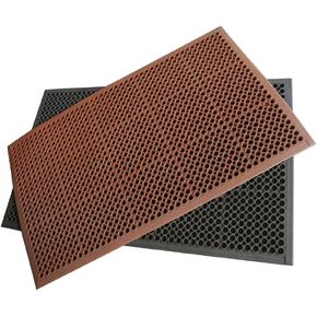 Rubber-Cal 03_122_WBK 1/2-inch Dura Chef Anti-Slip Rubber Kitchen Mat, 1/2" x 36" x 60", Black