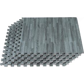 Forest Floor 3/8 Inch Thick Printed Foam Tiles, Premium Wood Grain Interlocking Foam Floor Mats, Anti-Fatigue Flooring, 24 in x 24 in