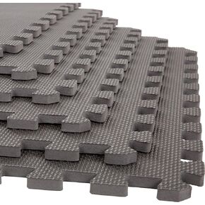 Stalwart EVA Foam Mat Tiles - Interlocking Padding for Garage, Playroom, or Gym Flooring - Workout Mat or Baby Playmat