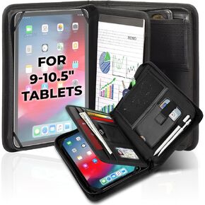 [New] Cooper BizMate PRO Zippered Portfolio Organizer with 9-10.5" Conference Folder/Padfolio Tablet Holder, A5 Notebook | Multiple Pockets, Leather Finish, Eco-Mailer