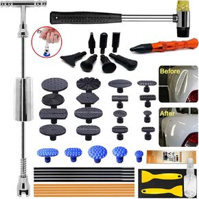 Auto Body Dent Repair Tool - Dent Repair kit with Slide Hammer T bar Dent Puller for Car Body Hail Dent Removal Dent Remover Automobile Body Repair