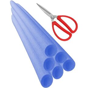 1" Diameter Replacement Trampoline Enclosure Foam,35" Length Trampoline Pole Foam Sleeves,Trampolines Poles Cover Foam Noodle Protective Poles Cover Tube 6pcs for Padding or Bumper(Free Scissors)
