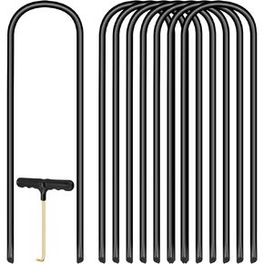 UROVIBOSCR Trampoline Stakes Trampoline Anchors High Wind Heavy Duty Trampoline Accessories Galvanized Steel Set of 8 for Trampolines
