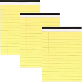 Emraw Yellow Legal Pads 8.5 x 11.75 – Canary Yellow Micro Perforated Edge Legal Ruled Universal 50 Sheets Letter Size Writing Pad (Pack of 3)