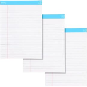 Emraw Yellow Legal Pads 8.5 x 11.75 – Canary Yellow Micro Perforated Edge Legal Ruled Universal 50 Sheets Letter Size Writing Pad (Pack of 3)
