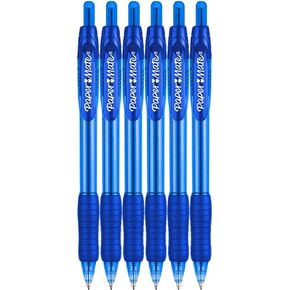 Paper Mate Profile Retractable Ballpoint Pens 1.4mm Bold Point 6-Count Blue for School Colleges Journaling and Office Supplies