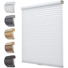 Persilux Cordless Light Filtering Cellular Blinds for Windows Honeycomb Shades Noise Reduction Thermal Insulated for Home, Sun White, 23" W x 48" H