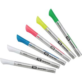 Quartet Glass Dry Erase Markers, Whiteboard Markers, Fine Tip, White and Neon Colors, 6 Pack (79558Q)
