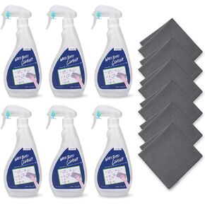 loukin Non-Toxic Whiteboard Cleaner, 17 fl oz Dry Erase Board Cleaner, Low-Odor Whiteboard Cleaning Spray with Cloth, Removes Stubborn Marks from Whiteboards, Chalkboard