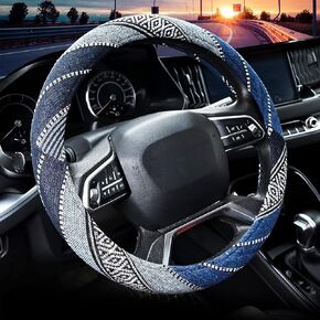 Valleycomfy Boho Steering Wheel Covers for Women Cloth Bohemian Universal 15 inch Baja Blanket Enthic