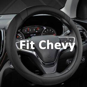 غطاء عجلة قيادة السيارة من West Llama مخصص لسيارة Chevy مقاس 14.5-15 بوصة، غطاء عجلة القيادة لسيارة شيفروليه (أسود - حجم قياسي)