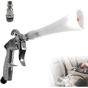 Bqweun Aluminium Car Cleaning Gun with Tapered Nozzle, Air Blower Blow Gun Producing Powerful Blast of Air for Cleaning Cars, Velvet, Furniture and Carpets
