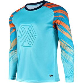 TAIKMD Boys Football Goalkeeper Jersey Padded Protection Goalie Shirt Long Sleeve Training Soccer Tops Clothes