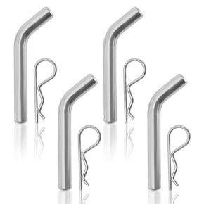 4Pcs Steel Trailer Hitch Pin & Clip with Grooved Head Fits 2 Or 2-1/2-Inch Receiver, 5/8-Inch Diameter Trailer Hitch Pin for Towing