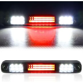 3rd Third Brake Light for 1988-1999 Chevy/GMC C1500 C2500 K1500 K2500 Silverado Blazer LED Cargo Lamp High Mount Stop light (Chrome Housing Smoked Lens)