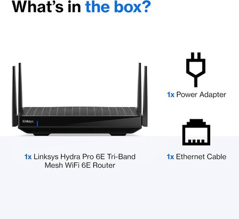 Linksys WiFi Mesh 6E Tri-Band Router | Fast and Reliable speeds | Connect 50+ Devices | Coverage of 2,500 Sq Ft | 2021 Release in Saudi Arabia