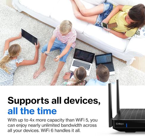 Linksys WiFi Mesh 6E Tri-Band Router | Fast and Reliable speeds | Connect 50+ Devices | Coverage of 2,500 Sq Ft | 2021 Release in Saudi Arabia