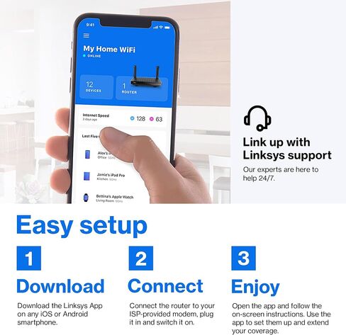 Linksys WiFi Mesh 6E Tri-Band Router | Fast and Reliable speeds | Connect 50+ Devices | Coverage of 2,500 Sq Ft | 2021 Release in Saudi Arabia