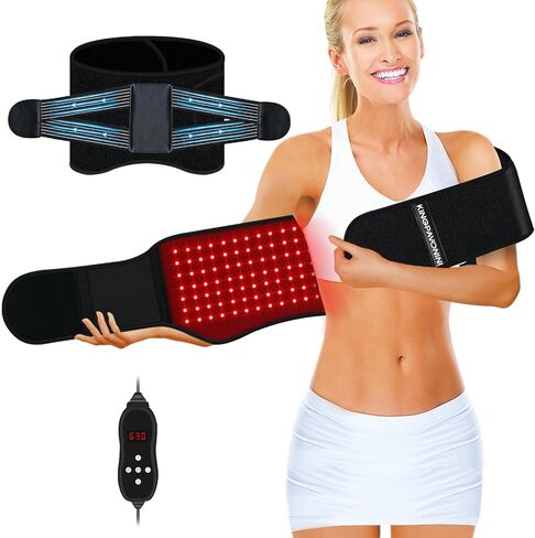 Red Light Therapy Belt, Infrared Light Therapy Device with Partition Control and Remote Control to Decrease Inflammation, Improve Joint Inflammation, Near Infrared Red Light Therapy for Body(Black) in Kuwait