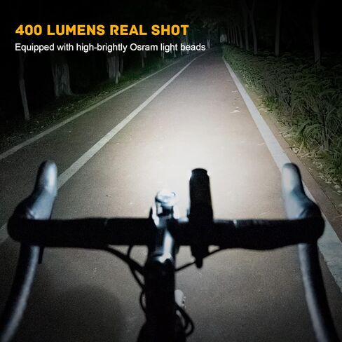 Bike Light Rechargeable, IP66 Waterproof & Dustproof Bicycle Headlight, 6 Light Modes for Day & Night, Urban, Road Cyclists, Commuters, Dirt Riding, USB Charging in Saudi Arabia