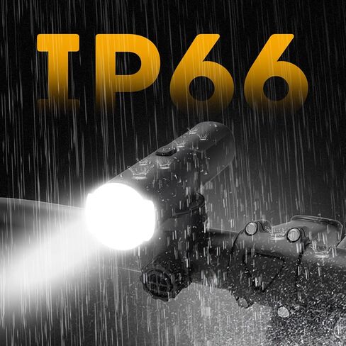 Bike Light Rechargeable, IP66 Waterproof & Dustproof Bicycle Headlight, 6 Light Modes for Day & Night, Urban, Road Cyclists, Commuters, Dirt Riding, USB Charging in Saudi Arabia
