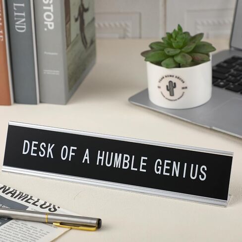 Funny Desk Signs for Office, Novelty Nameplate Office Decor Black Desk Plaque for Women Men Coworker Gift Home Supply Accessories, 10 x 2 Inch(Fixer of Everything) in Saudi Arabia