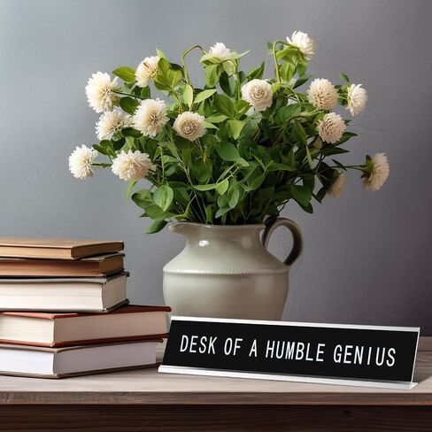 Funny Desk Signs for Office, Novelty Nameplate Office Decor Black Desk Plaque for Women Men Coworker Gift Home Supply Accessories, 10 x 2 Inch(Fixer of Everything) in Saudi Arabia