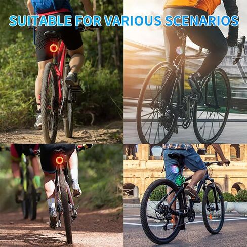 Smart Bike Tail Light for Night Ride, Safety Warning Waterproof and Durable, USB Rechargeable Night Riding 9 Light Modes,Brake Sensing Bicycle Rear Light are Suitable for All Kinds of Roads. in Saudi Arabia